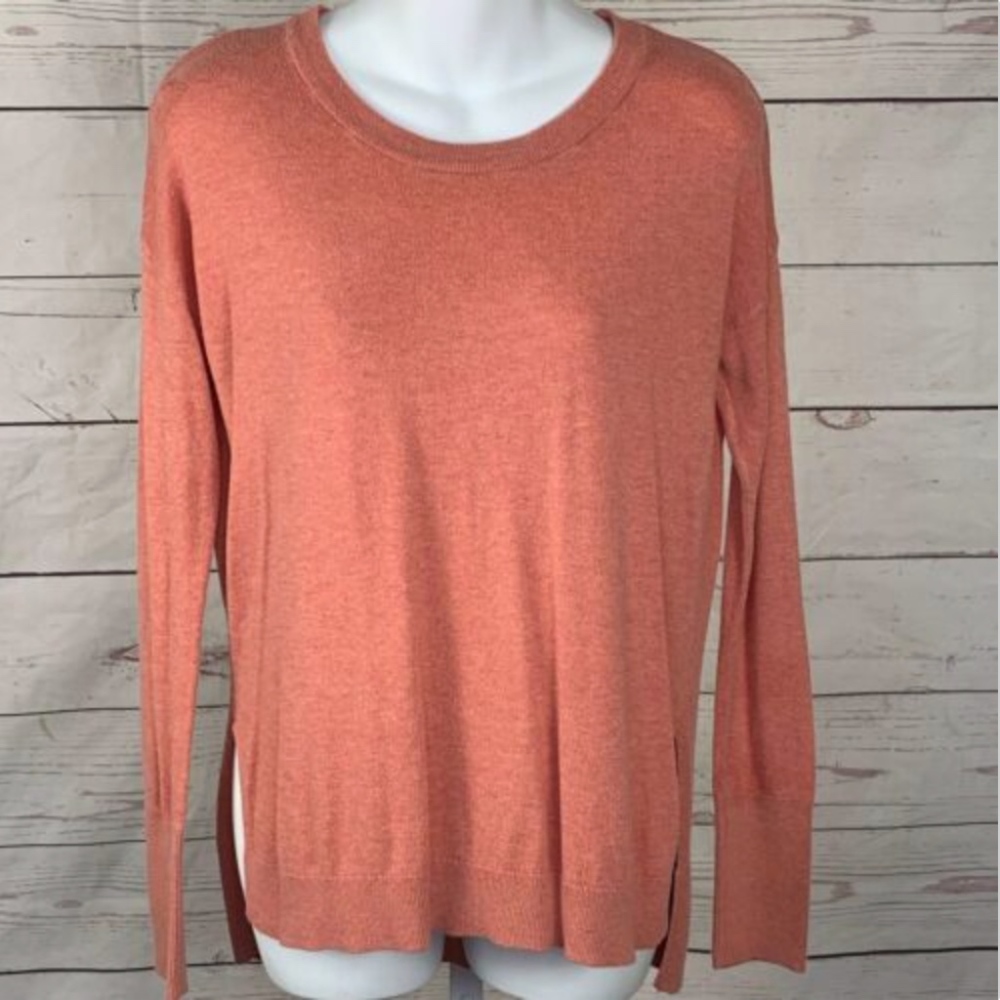 Shrinking Violet Hi-Low Pullover Sweater Rib Trim